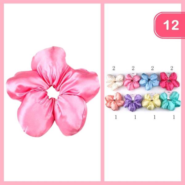 Chunky Flower Hair Scrunchie (12 Units)