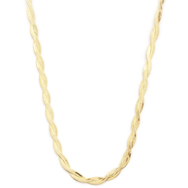 Herringbone Metal Twist Chain Necklace