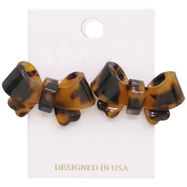 TORTOISE RIBBON POST EARRING