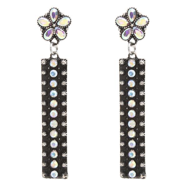 Western Metal Long Bar Drop Dangle Earrings