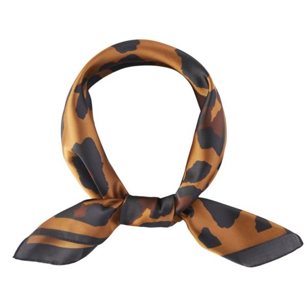 LEOPARD PATTERN BANDANA SILKY NECK SCARF