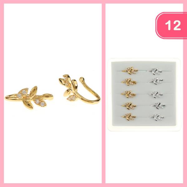 Rhinestone Leaf Earring (12 Units)