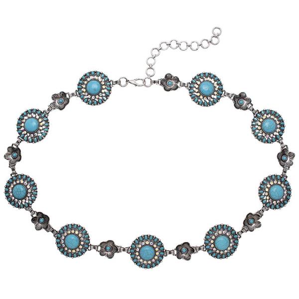 WESTERN STYLE TQ STONE CHAIN BELT