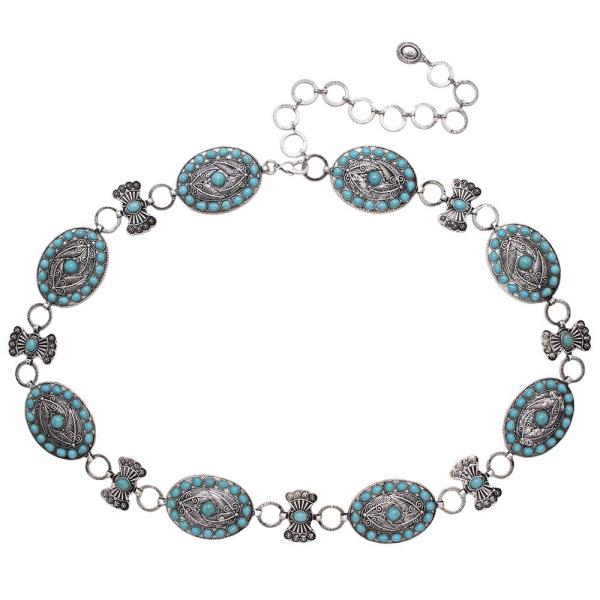 WESTERN STYLE TQ STONE CHAIN BELT