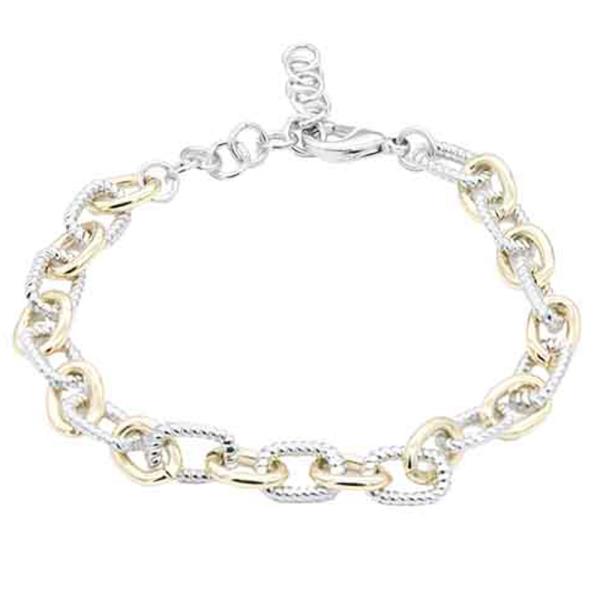 14K Gold Plated 2 Tone Plated Long Chain Bracelets