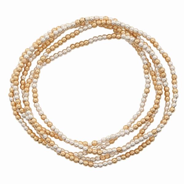 Ball Bead Stretch Multi Bracelet Set