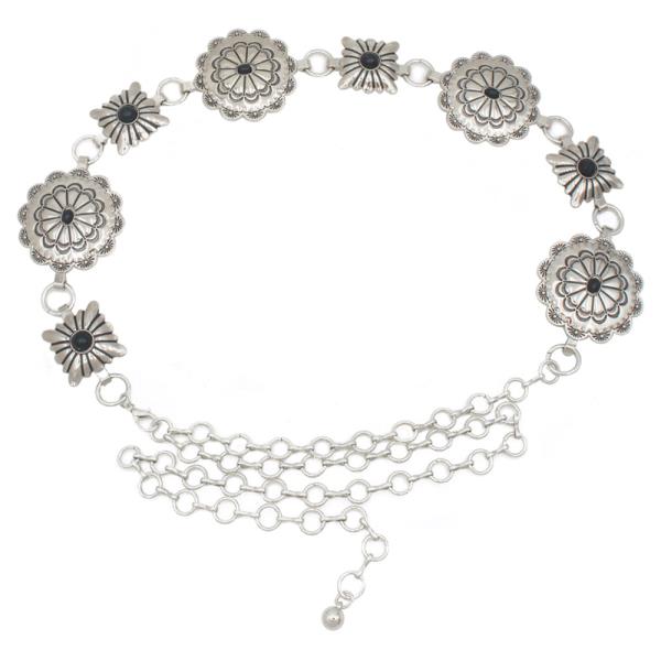 Stone Accent Concho Western Chain Belt