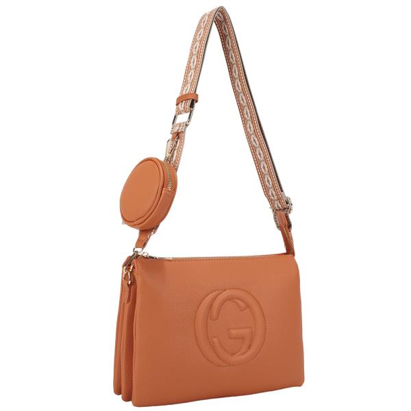 2IN1 CHIC TEXTURED SHOULDER CROSSBODY W COIN PURSE SET