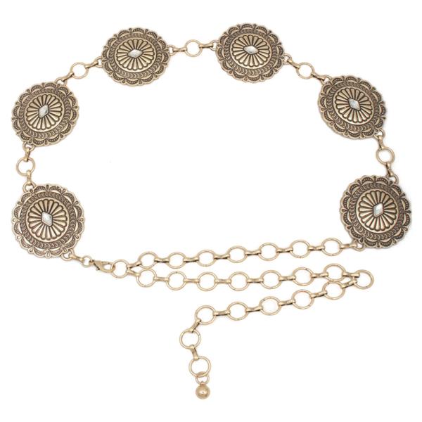 DIAMOND CAB ACCENT CIRCLE WESTERN CONCHO BELT