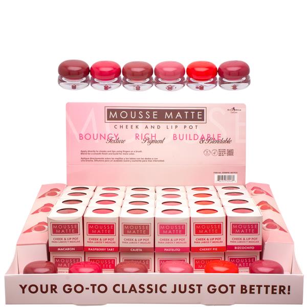 MOUSSE MATTE CHEEK AND LIP POT (48 UNITS)