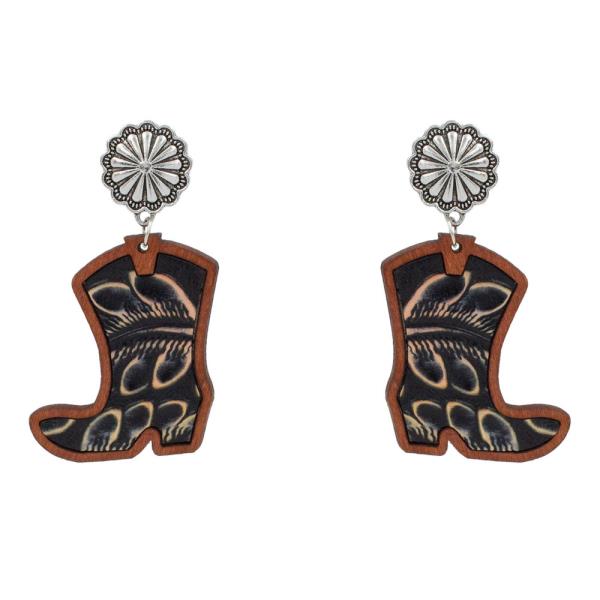 Western Conch Faux Fur Animal Print Boot Earring