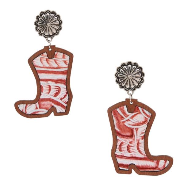 Western Conch Faux Fur Animal Print Boot Earring