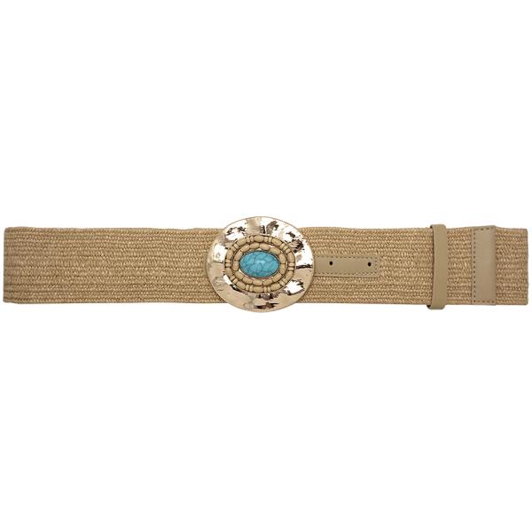 ROUND STONE BEAD METAL SHAPE BELT