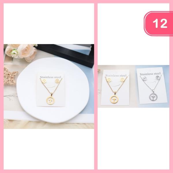 Stainless Steel Cross Pendant Necklace (12 Units)