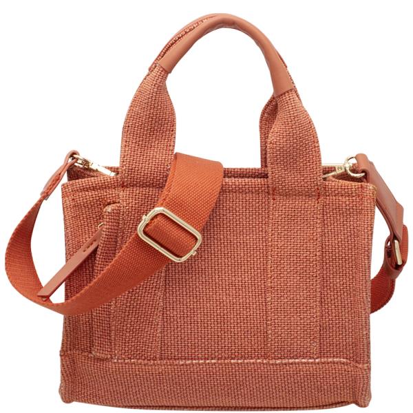 Textured Handle Satchel Bag