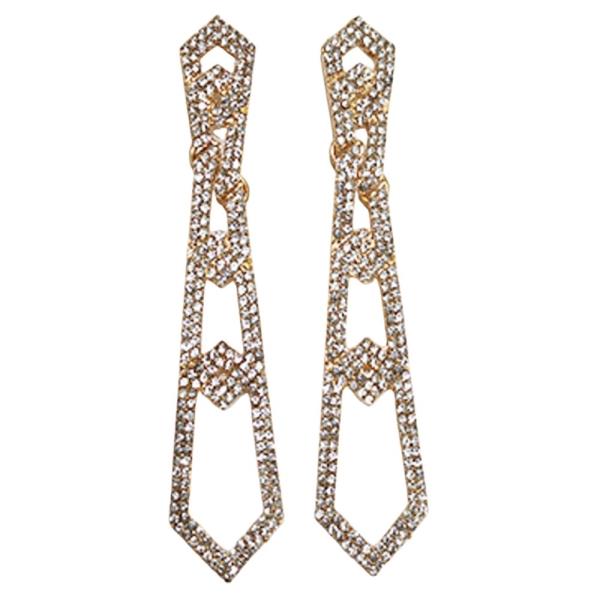 Rhinestone Linked Drop Earring