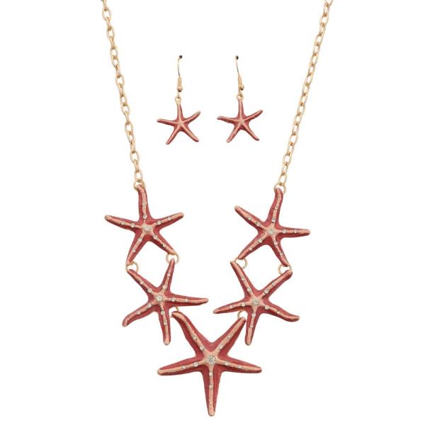 STARFISH LINK COLOR METAL NECKLACE