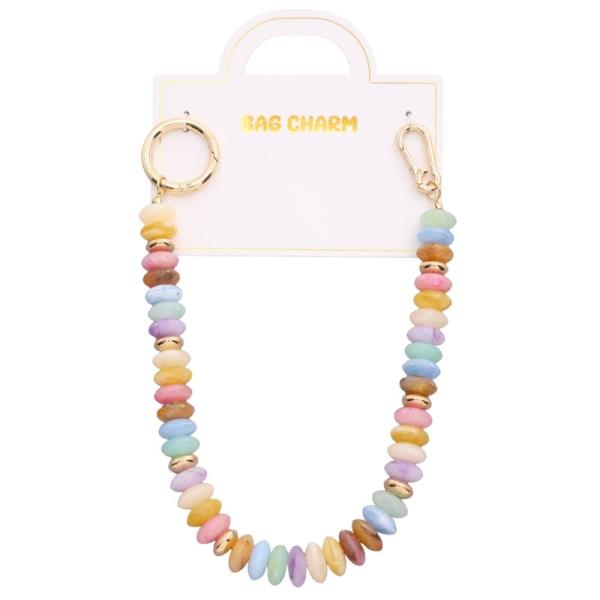 COLOR BEAD BAG CHARM CHAIN