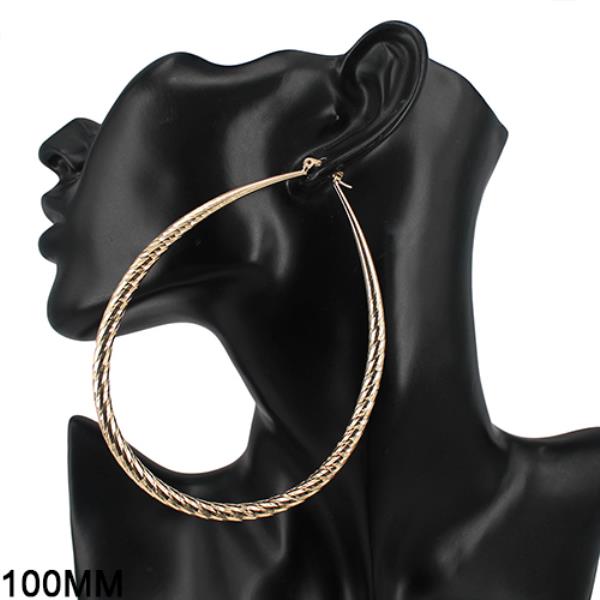 Lined Teardrop Metal Earring