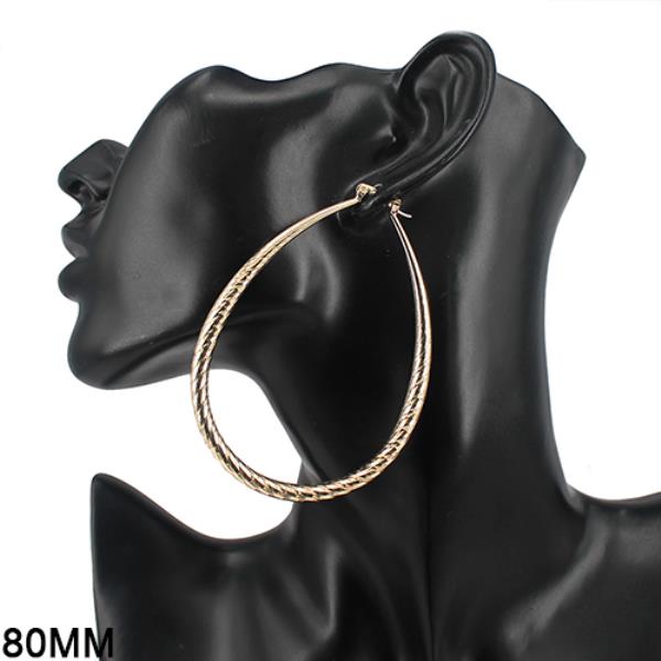 Lined Teardrop Metal Earring