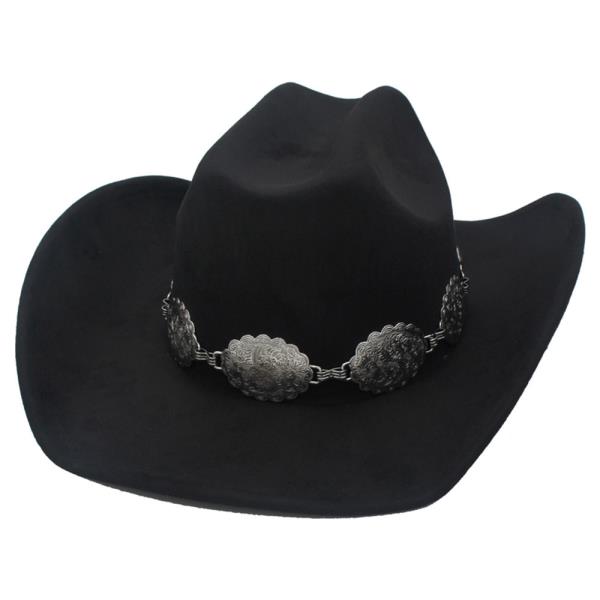 SWIRL FLORA CONCHO BAND COWBOY HAT