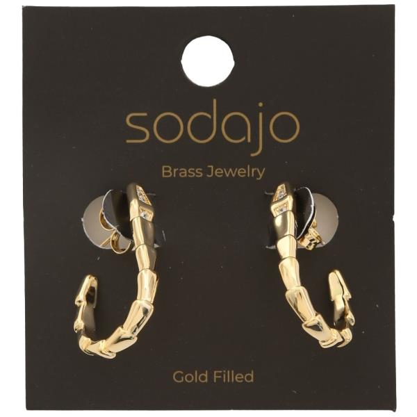 SODAJO GOLD FILLED BRASS SNAKE HOOP EARRING