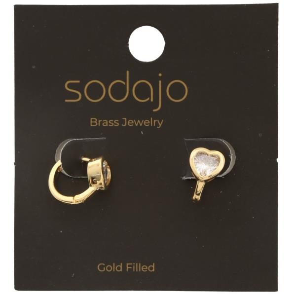 SODAJO GOLD FILLED BRASS HEART MINI HOOP EARRING