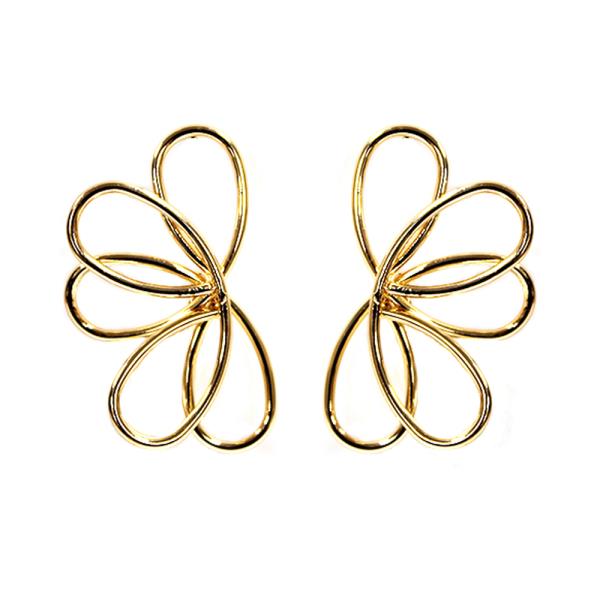 Wire Flower Metal Earring