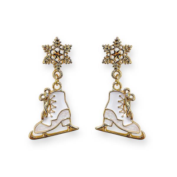 CHRISTMAS ICE SKATER DANGLE EARRING