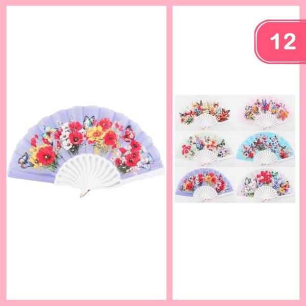 Flower Hand Fan (12 Units)