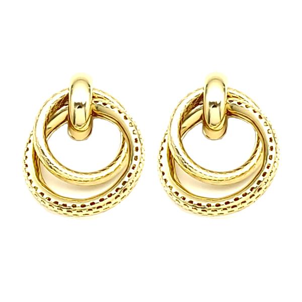 TRIPLE HOOP METAL EARRING