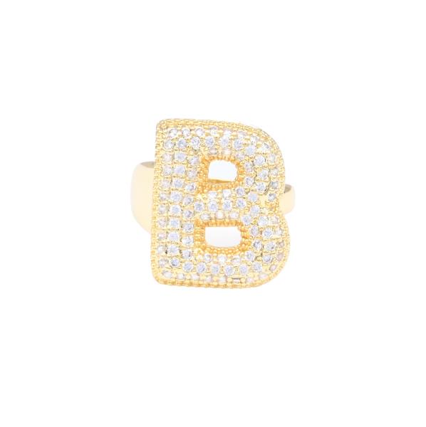 Micro Pave Cubic Zirconia Initial Ring