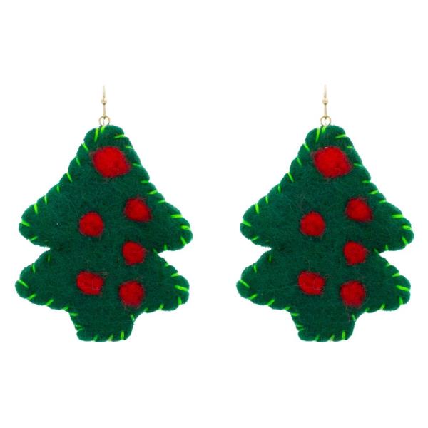 CHRISTMAS PUFFY FELT EARRING