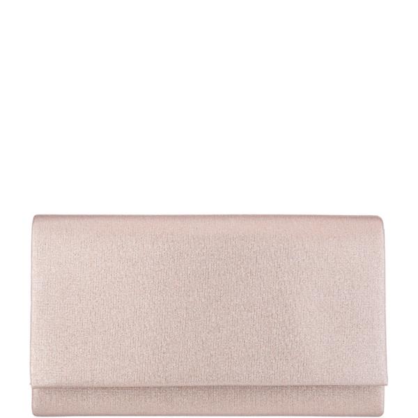 Metallic Foldover Rectangular Clutch Bag