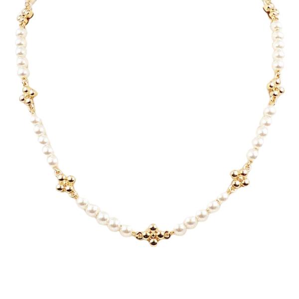 Flower Station Pearl Station Necklace