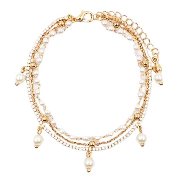 Pearl Bead Layered Bracelet