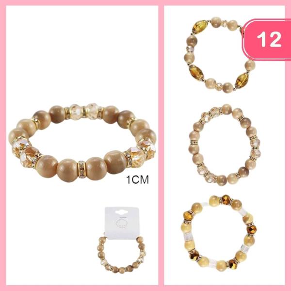 Rhinestone Beaded Bracelet (12 Units)