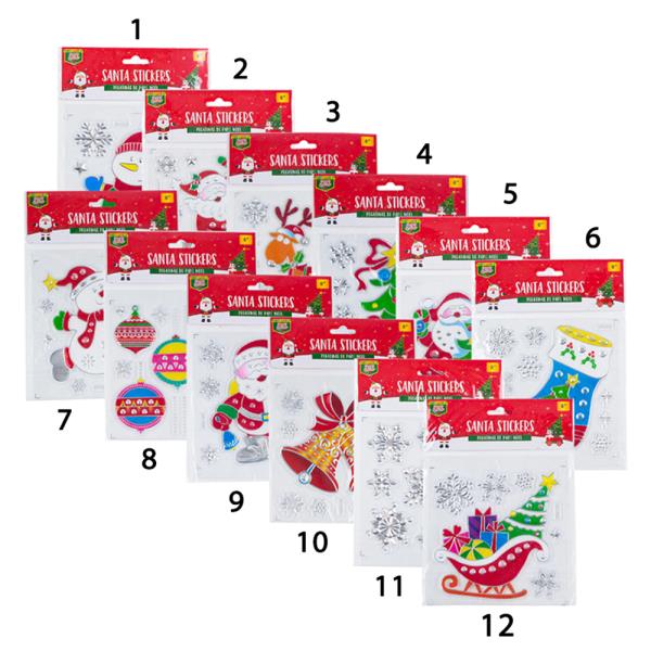 CHRISTMAS SANTA STICKERS DECOR