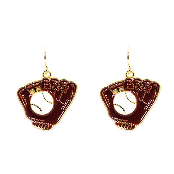 Baseball Glove Dangle Earring