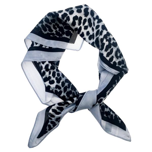 Leopard Pattern Silky Bandana Square Scarf