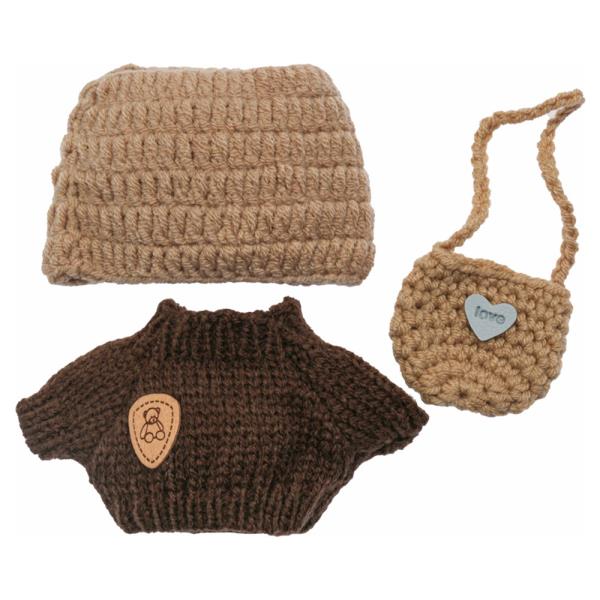 Mini Doll Knit Hat Sweater Crossbody Bag Set