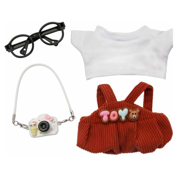 Doll Glasses Tee Corduroy Overalls Camera Set