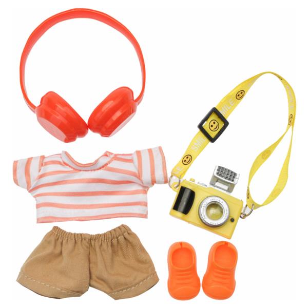 Doll Stripe Tee Shorts Camera Headphones Shoes