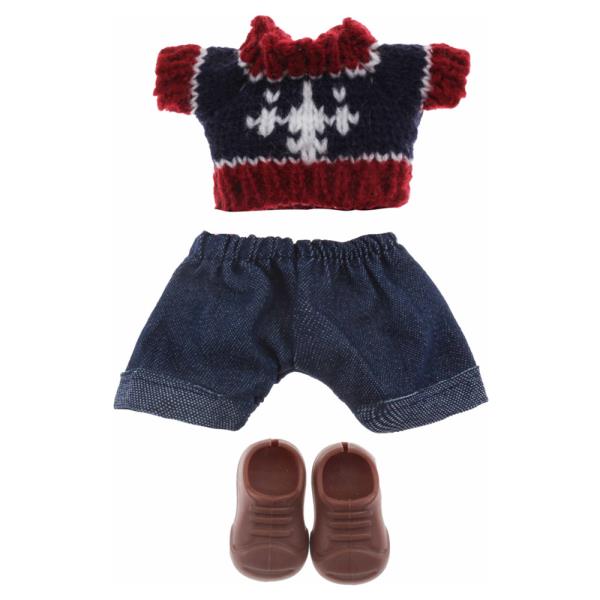 Doll Top Denim Shorts Plastic Shoes Outfit Set