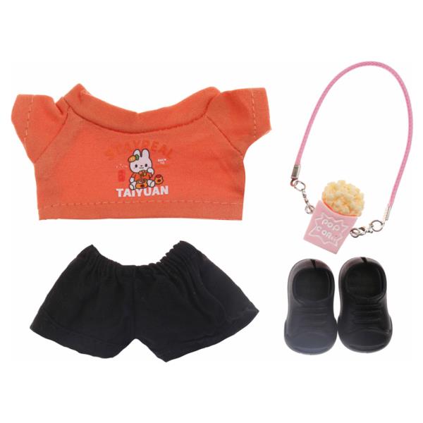 Mini Doll Tee Black Shorts Popcorn Shoes Set