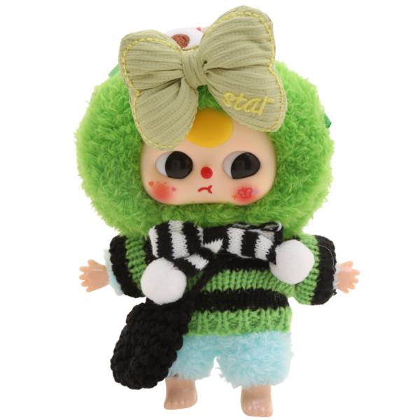 Doll Striped Knit Top Hairband Crochet Bag Set