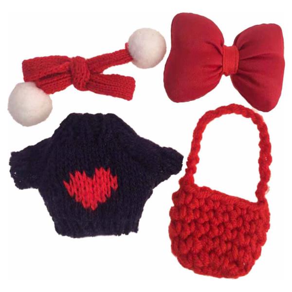 Mini Doll Ribbon Knit Sweater Crossbody Bag Set
