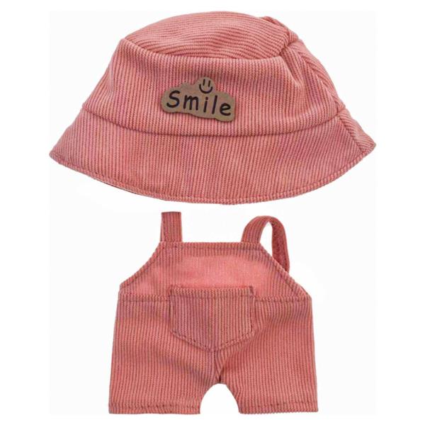 Doll Corduroy Overalls Outfit Set W Smile Hat