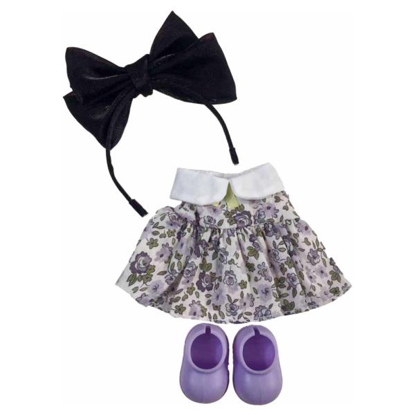 Mini Doll Ribbon Headband Dress Shoes Outfit Set