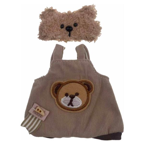 Doll Teddy Bear Overall Outfit Set W Bear Hat